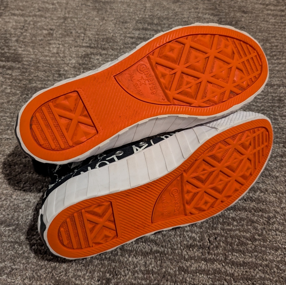 Converse Black White Orange Not A Chuck High Top Sneakers 5Y/Women's 6.5 - Picture 9 of 10